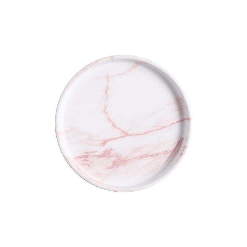 Dĩa tròn bằng sứ vân marble Marbly