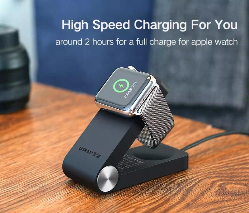 Ugreen UG30703CD156TK Màu Đen Gấp sạc từ tính cho đồng hồ thông minh Apple - HÀNG CHÍNH HÃNG