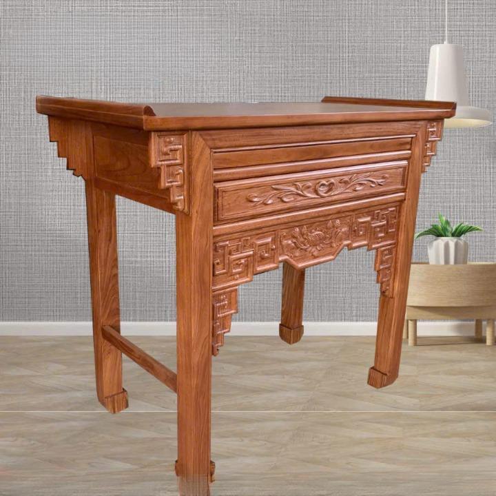 Bàn thờ gia tiên gỗ tràm  1 Cấp -Bàn cúng bằng  Nét đặc trưng trong không gian tôn giáo gia đình Trang Trí Nhà Tranh Đồng Decor Phòng