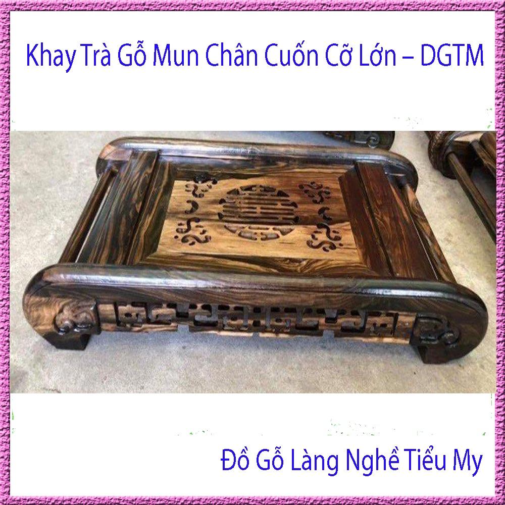 Khay trà chân Cuốn Thư gỗ Mun cực sang trọng, độc đáo. Cao Cấp - Khay Đựng Nước Inox 304