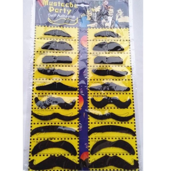 Bộ 12 râu giả phong cách lịch lãm cho nam - Bộ 12 mô hình râu giả thiết kế hóa trang độc đáo dùng trong hóa trang lễ hội