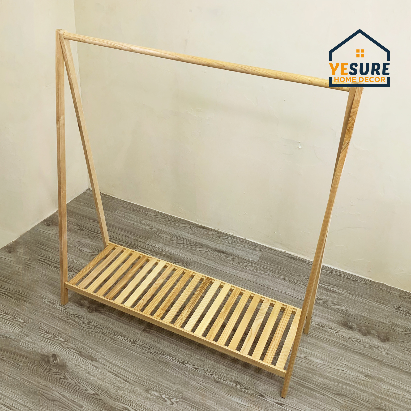 Giá kệ treo quần áo chữ A 1 tầng gỗ Tần Bì kiêm kệ móc quần áo đa năng trang trí phòng YESURE HOME DECOR - Hàng chính hãng 