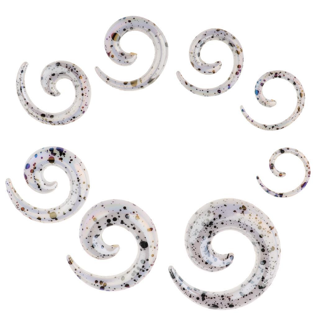 8x Acrylic Spiral Snail Ear Gauges Tunnels Expander Stretching