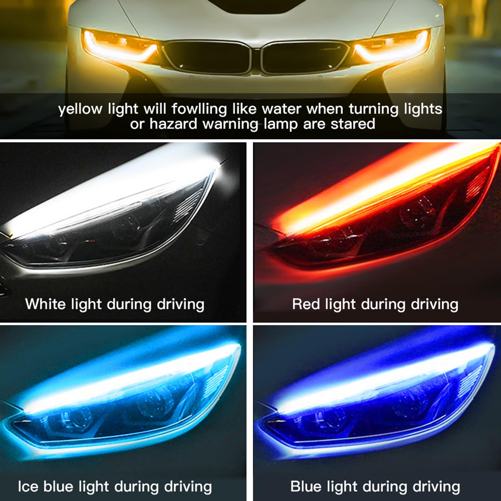 2Pcs Decorative Waterproof Car LED DRL Daytime Running 12V, Ultra Bright