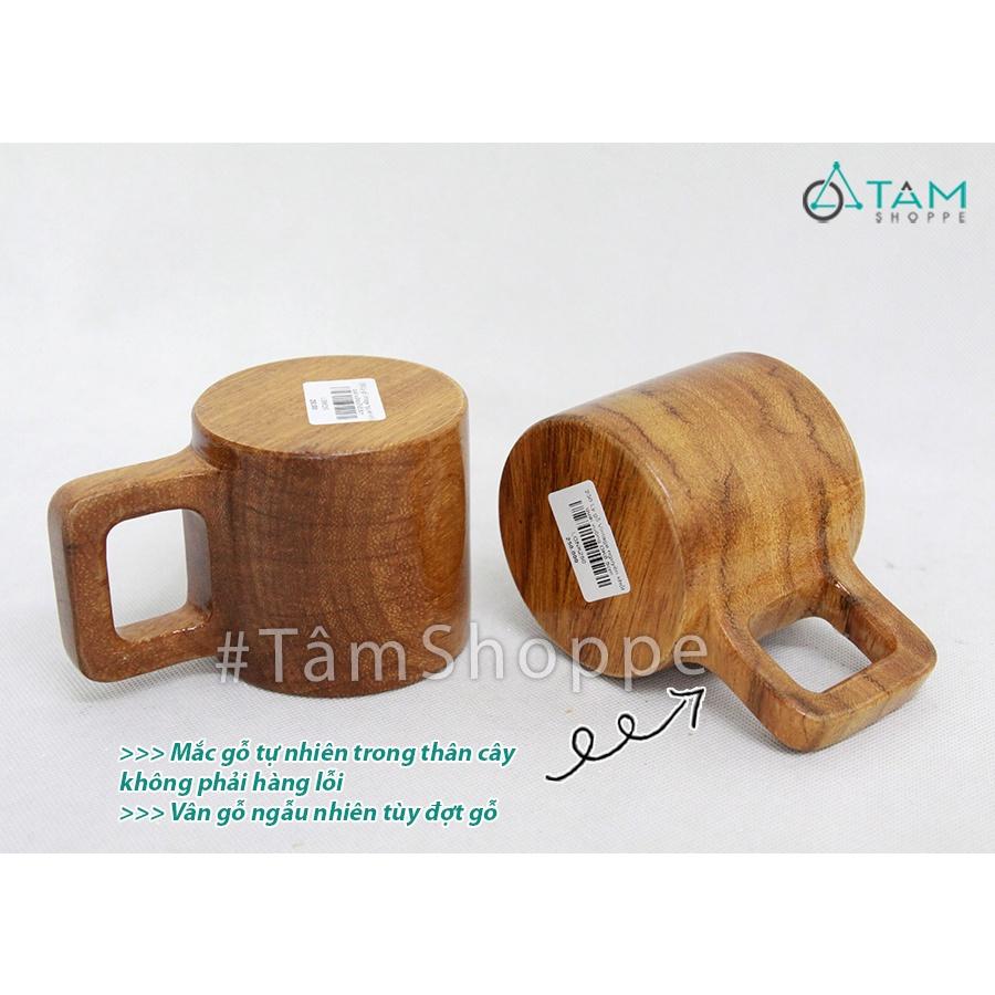 Ly cốc gỗ nguyên khối quai vuông LC-01