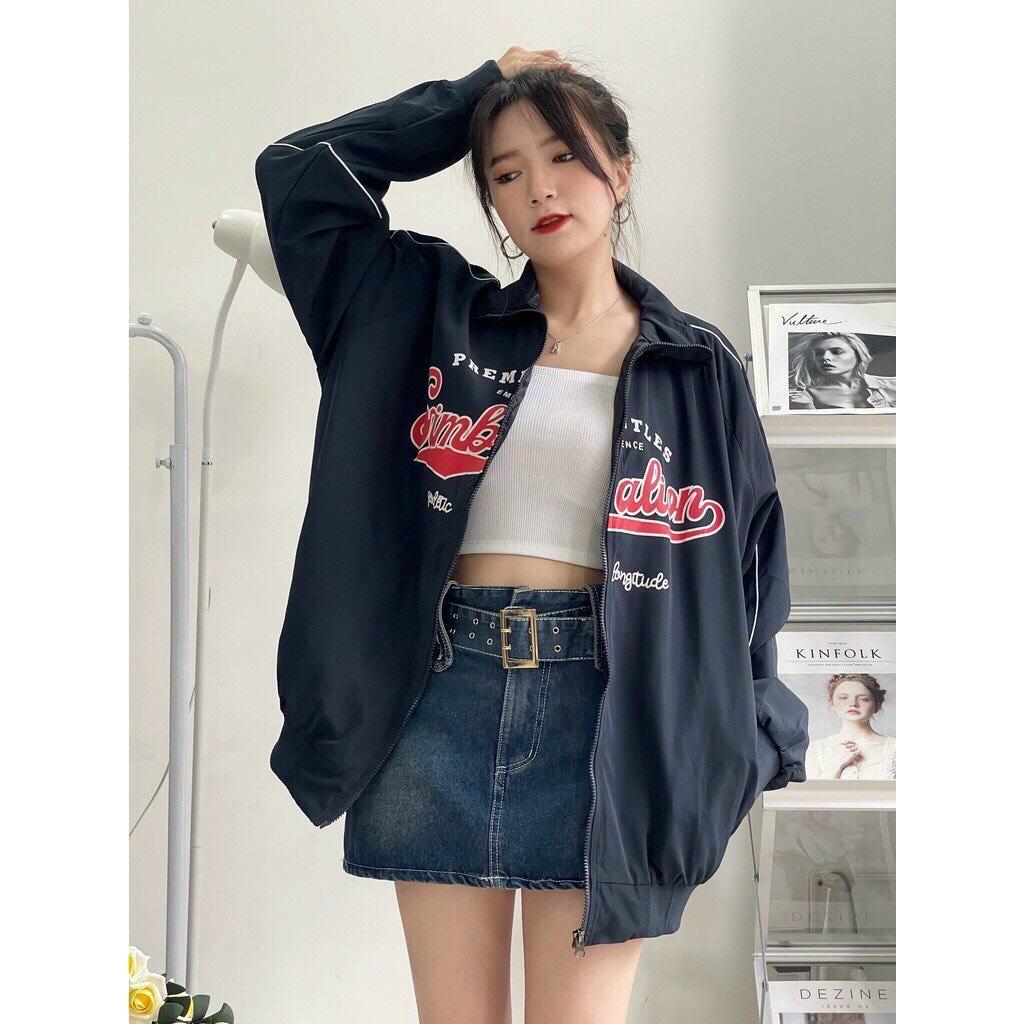 Áo Khoác Nữ SYMBALYON Vải Dù 2 Lớp Mềm Mát Hình iN Sắc Nét Kiểu Dáng Ulzzang street wear Cá Tính Hot Trend Mới