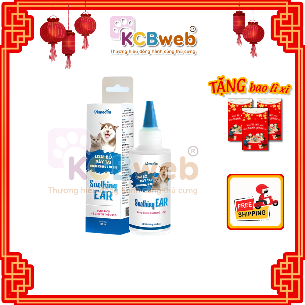 Nước vệ sinh tai cho chó mèo Vemedim