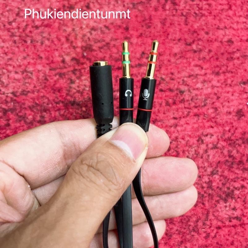 Cáp chuyển đổi tai nghe 3.5mm sang audio và mic - jack gộp tai nghe