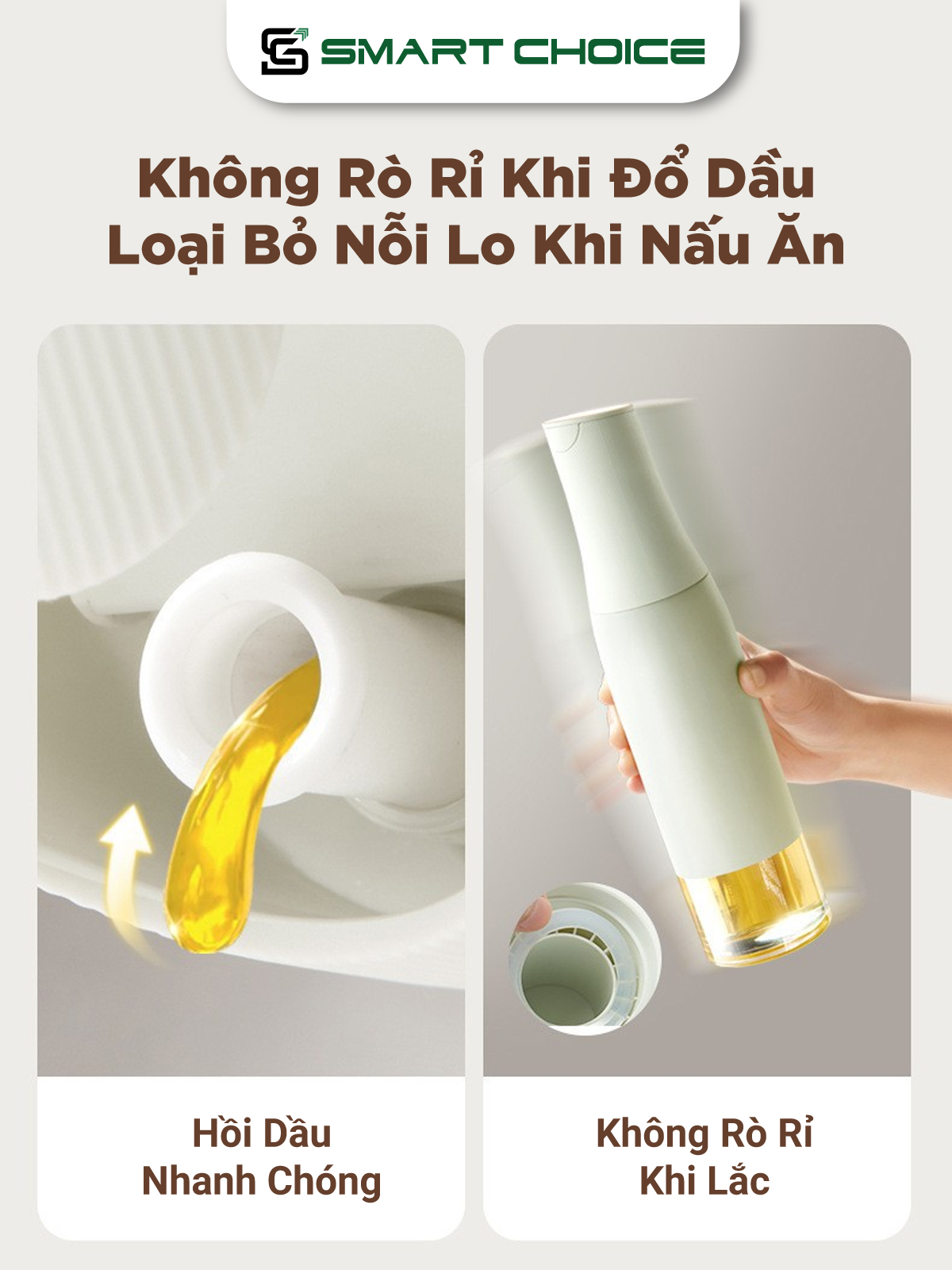 Bình Đựng Dầu Thuỷ Tinh SmartChoice Chính Hãng Đóng Mở Tự Động 2 Màu Cao Cấp SCG-PK130