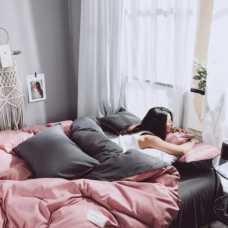 Bộ Chăn Ga Gối Cotton tici Cao Cấp Màu Trơn Đủ Size