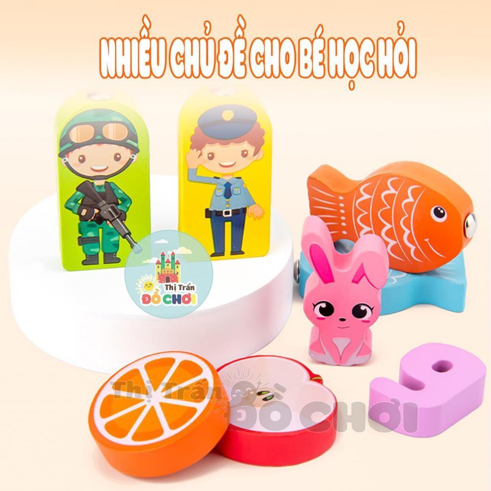 Bộ đồ chơi học tập cho bé bảng ghép hình và số bằng gỗ kèm câu cá nam châm 36 chi tiết 9650