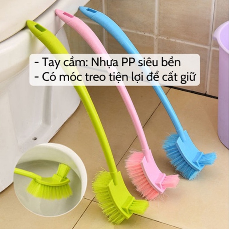 Chổi cọ nhà vệ sinh toilet 2 đầu siêu sạch, vệ sinh nhà tắm, bồn cầu dễ dàng tiện dụng, Cọ toilet 2 đầu