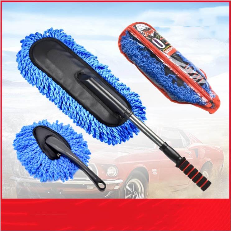 Chổi Lau Rửa Vệ Sinh Ô Tô Có Điều Chỉnh Tặng Kèm 01 Chổi Ngắn