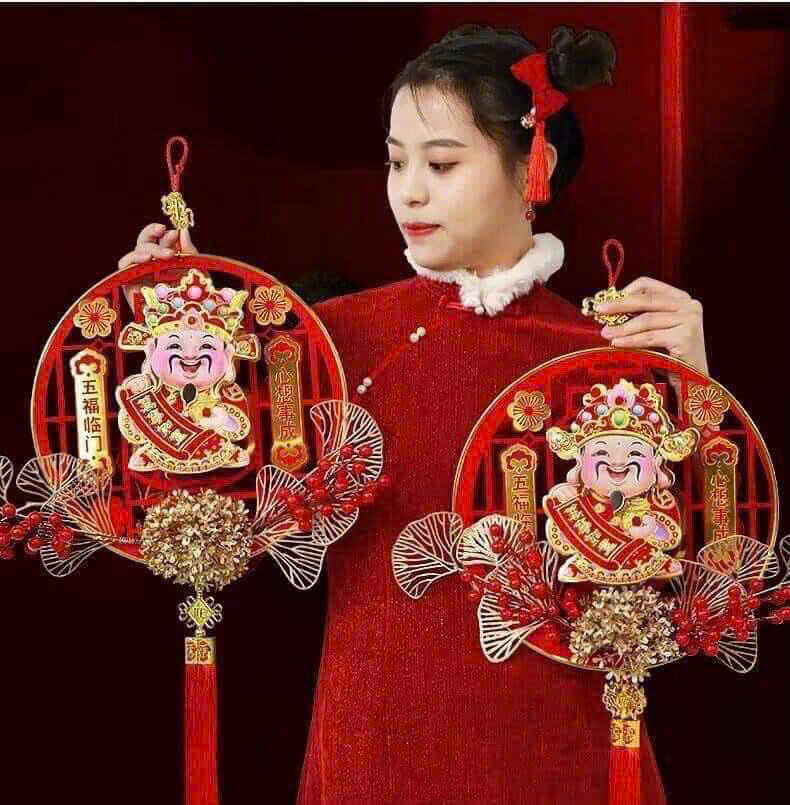 Dải Treo Thần Tài Lắc Đầu Gọi Tài Lộc, Liễng Thần Tài Tết Cầu May Mắn, .Đồ Trang Trí Tết Nhiều - Hàng Loại 1.  CHính Hãng MINIIN