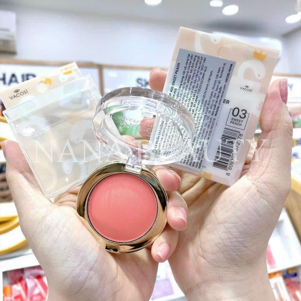 Phấn Má Hồng Vacosi màu 03 Sweet Peach Lolipop Blush Set 5g ( không xuất hóa đơn đỏ )