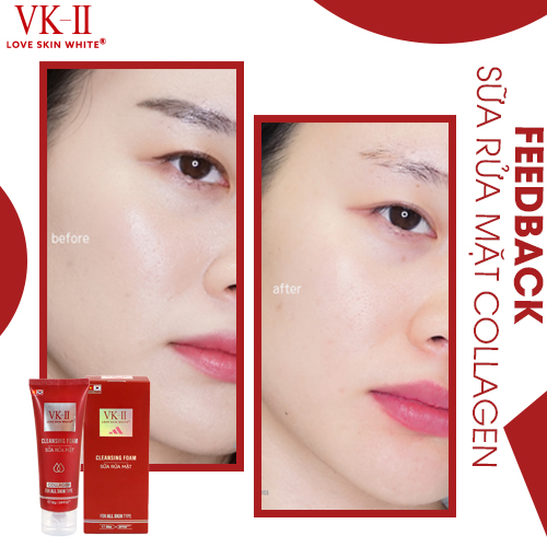 Sữa rửa mặt VK II Cleasing Foam Collagen Love Skin White 80ml