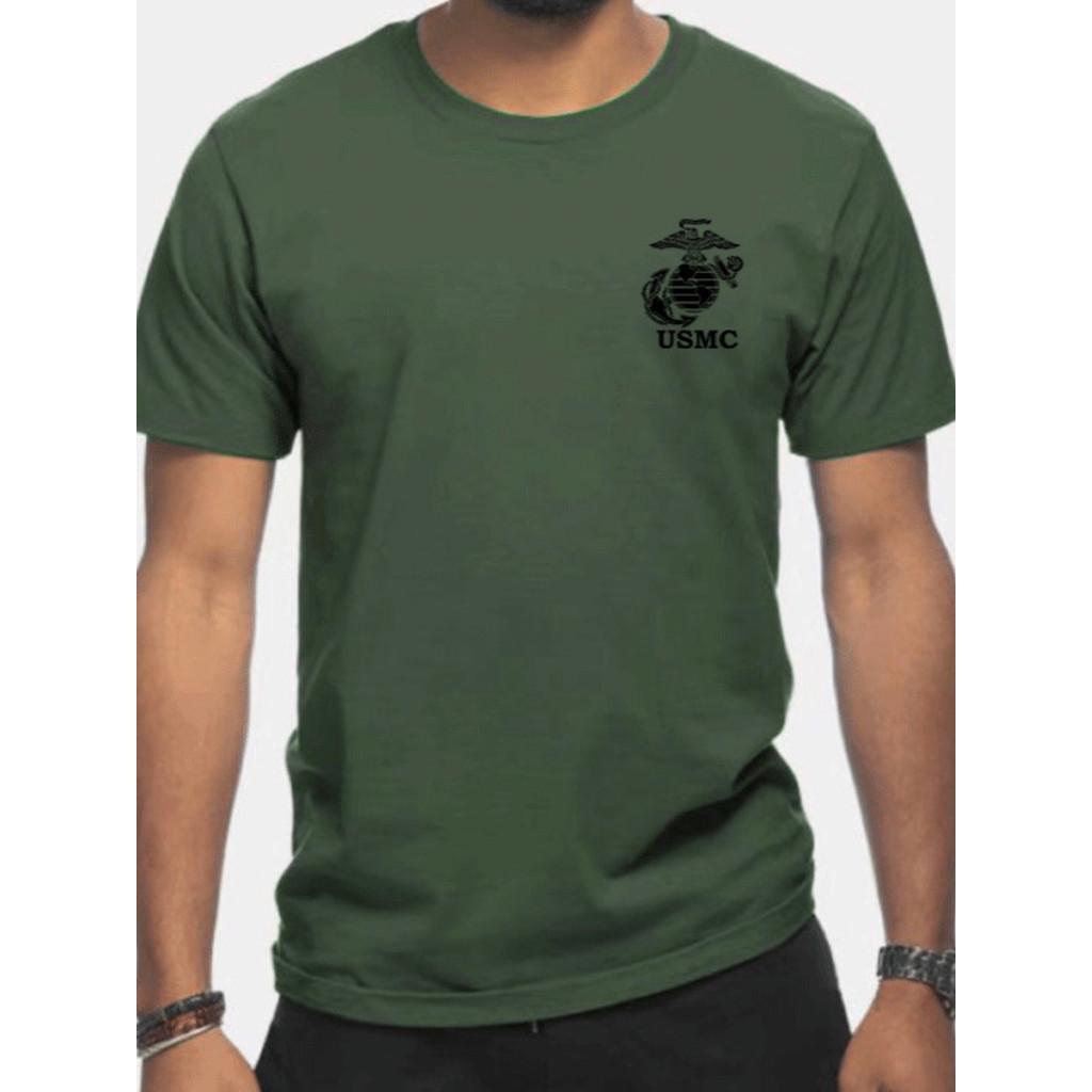 Áo thun USMC_chiến thuật_dã ngoại - xanh lính, xanh lính