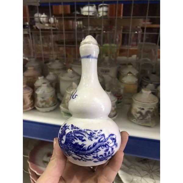 Bình hồ lô cúng rồng xanh