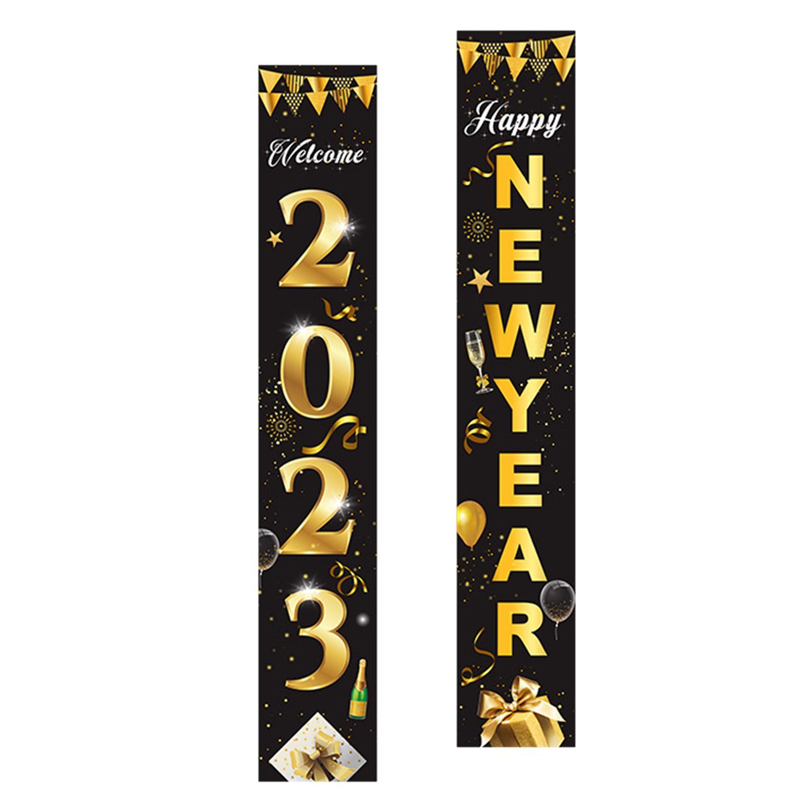 1 Pair New Year Porch Sign Banners Couplet Decor for Festival Doorway Garden
