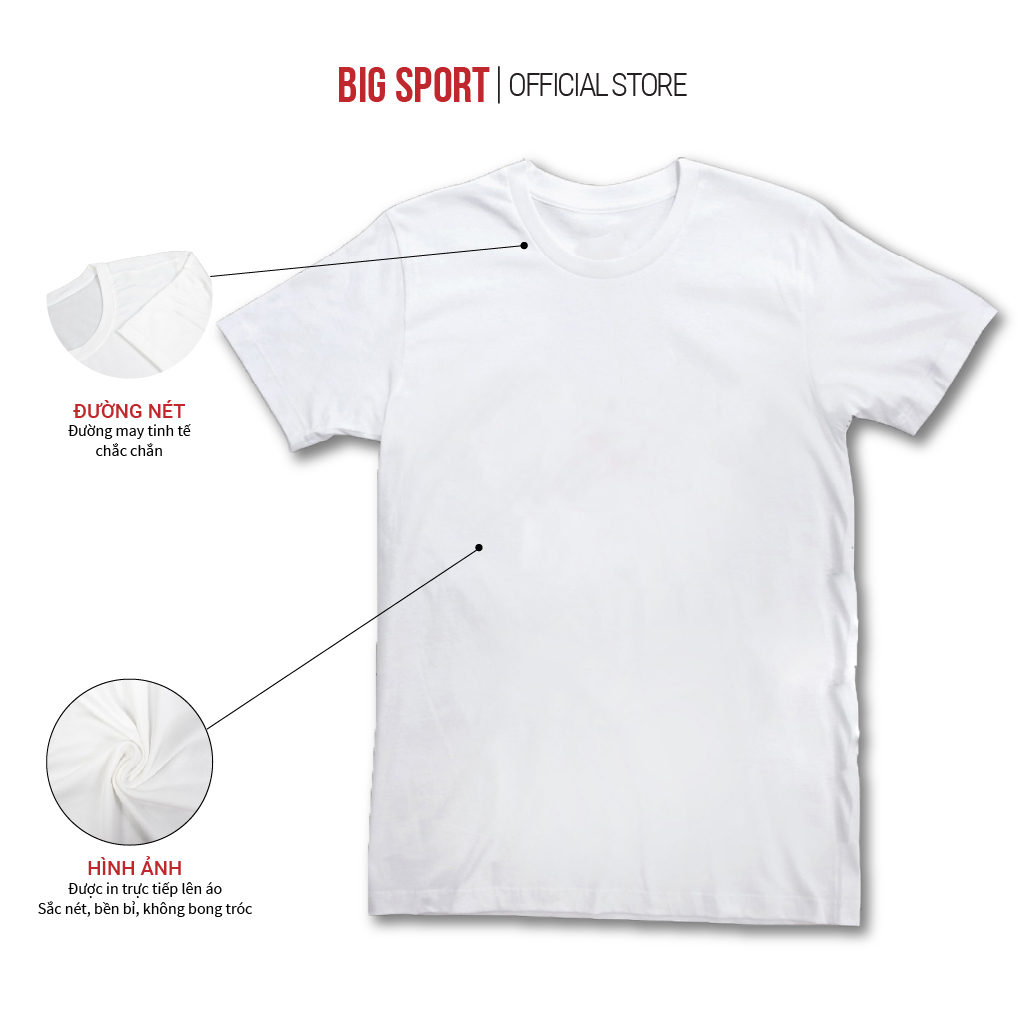 Áo Thun Nam Cổ Tròn Áo Phông Trơn Tay Ngắn Chất Liêu 100% Cotton Mềm Mại Năng Động, Trẻ Trung, Nam Tính Big Sport (BS40