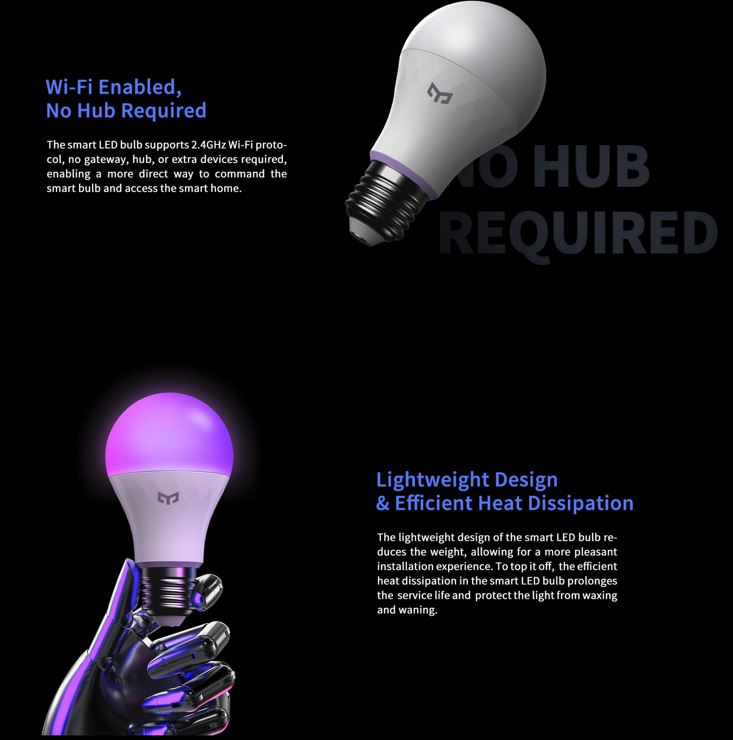 Hình ảnh Bóng đèn Led thông minh Yeelight Bulb W4 Lite 9W - RGB 16 triệu màu - Hỗ trợ Apple Homekit, Razer Chroma