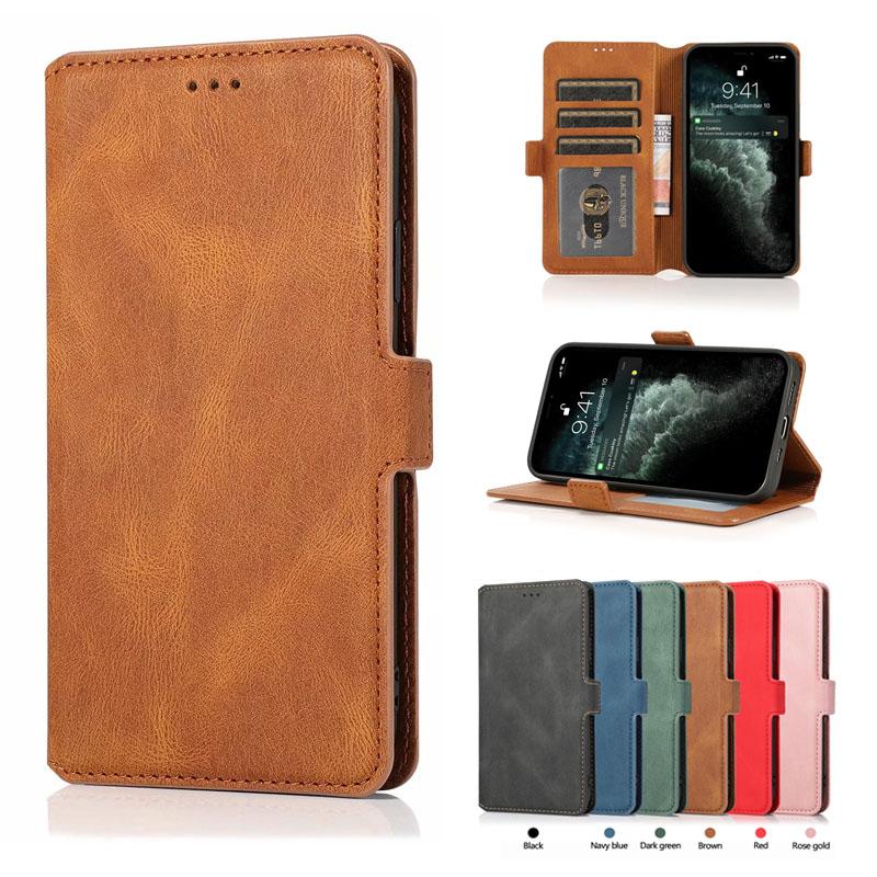 Bao Da Nắp Gập Phong Cách Retro Cho Iphone 11 12 Mini Pro Max