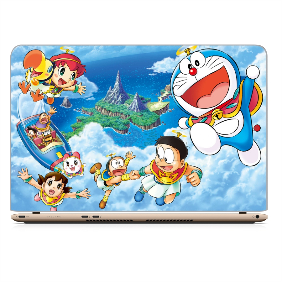 Skin decal in dành cho laptop - hình Doraemon và những người bạn