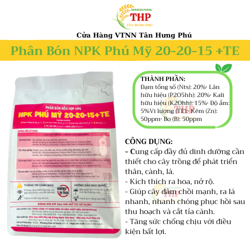 Phân Bón NPK Phú Mỹ 20-20-15 +TE | PHÂN BÓN Chuyên hoa - Cảnh | PHÂN BÓN