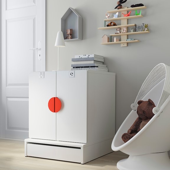 ZANOTTA, Tủ đựng đồ 2 ngăn 1 hộc kéo có tay nắm DRA_067, 60x63x76cm