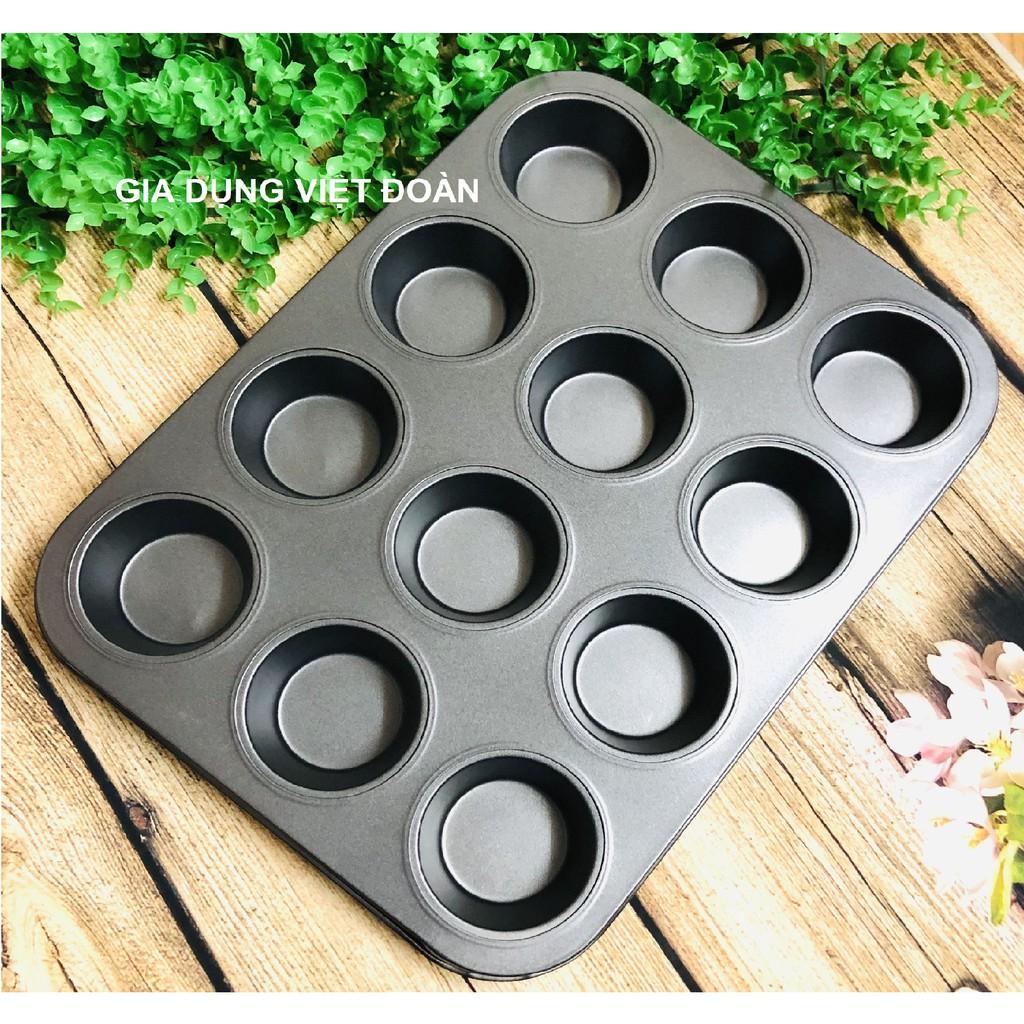 Khay Khuôn làm bánh CupCake Chống Dính Loại 6 và 12 ô. Dung cụ làm bánh NƯỚNG Muffin, Tart, Pie