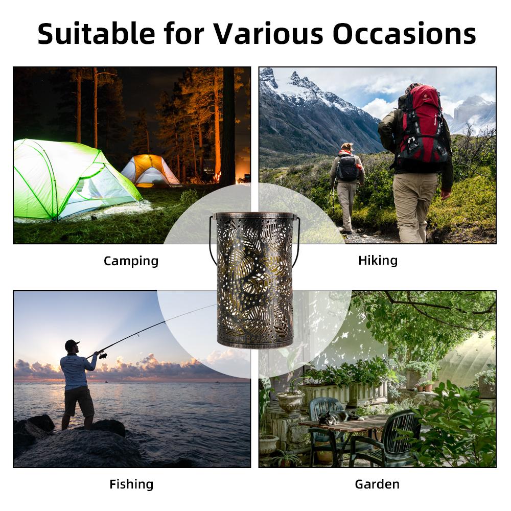 Đèn năng lượng mặt trời không thấm nước phong cách retro bằng kim loại