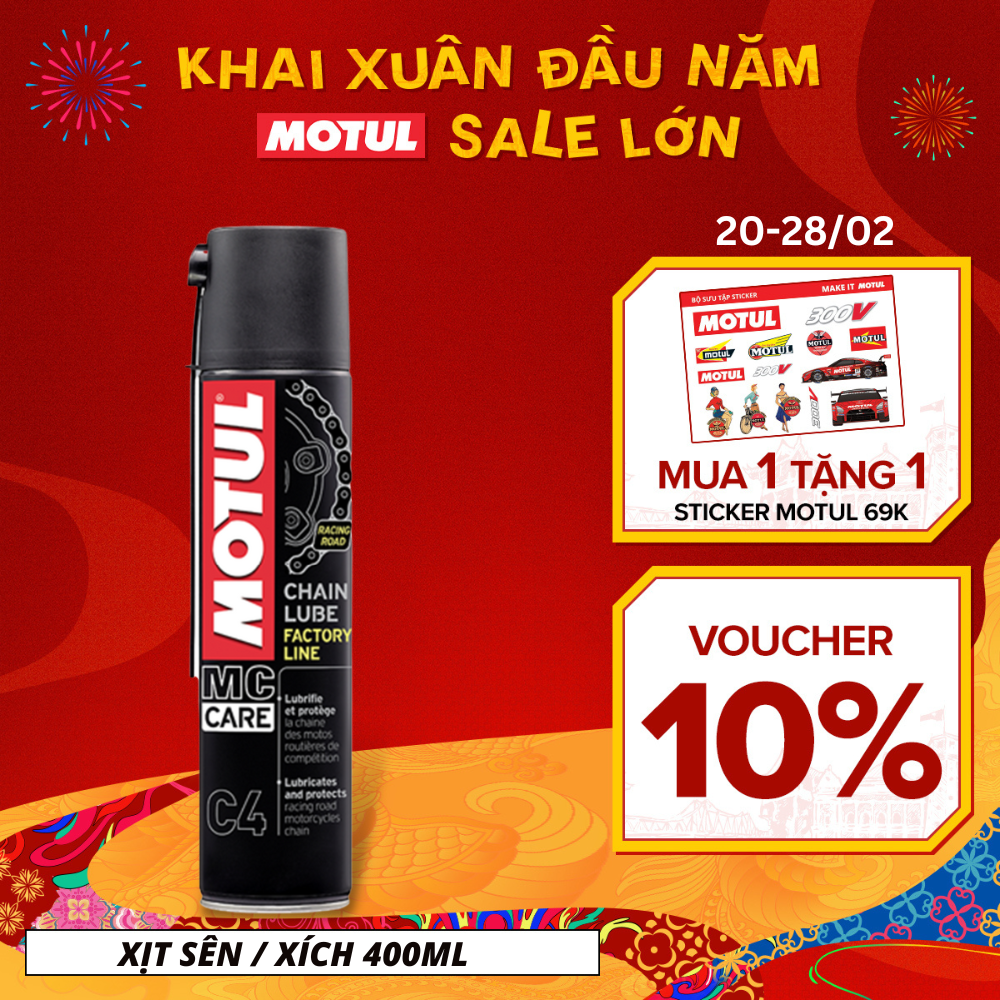 Xịt sên / xích MOTUL C4 CHAIN LUBE Factory Line 0.4L