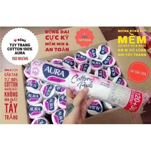 Bông tẩy trang Aura Cotton Pads 150 miếng