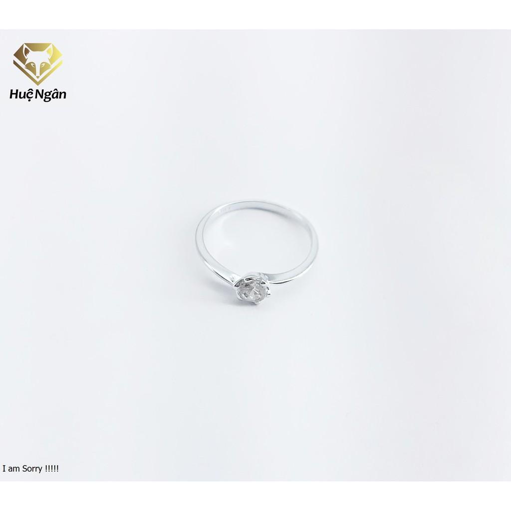 Nhẫn bạc Ý 925 Huệ Ngân - Một viên đá đơn giản xinh xắn TJ021
