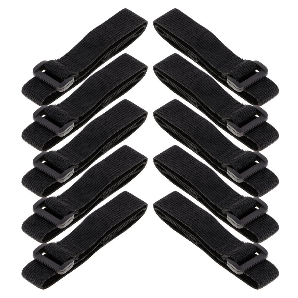20pcs Black Self Adhesive Nylon Cable Ties with Wire Cord Strap Reusable Hook Loop