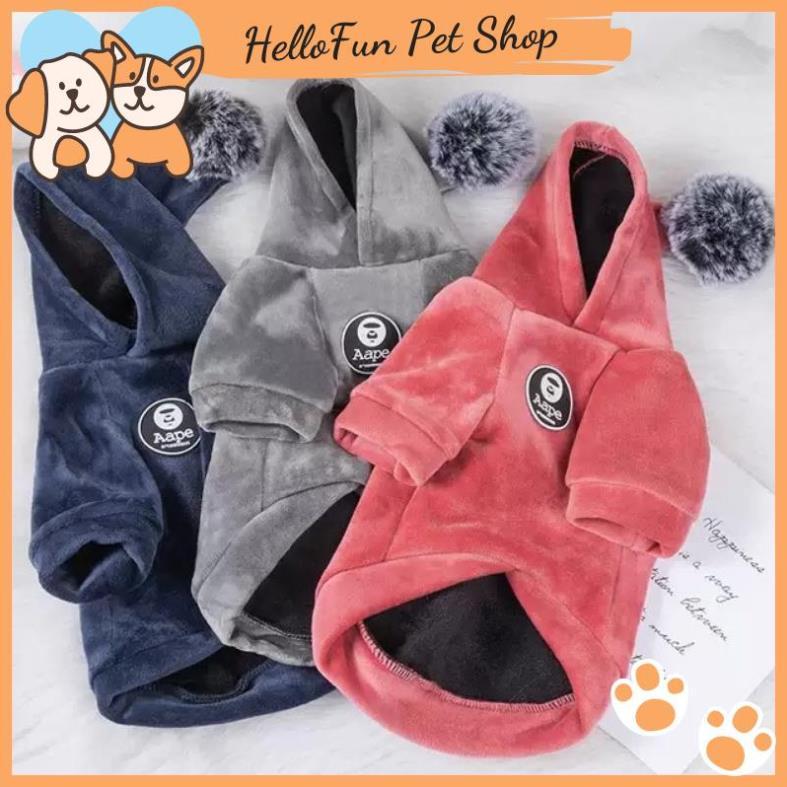 Áo Hoodie nhung cao cấp cho thú cưng - Áo cho chó mèo mùa đông