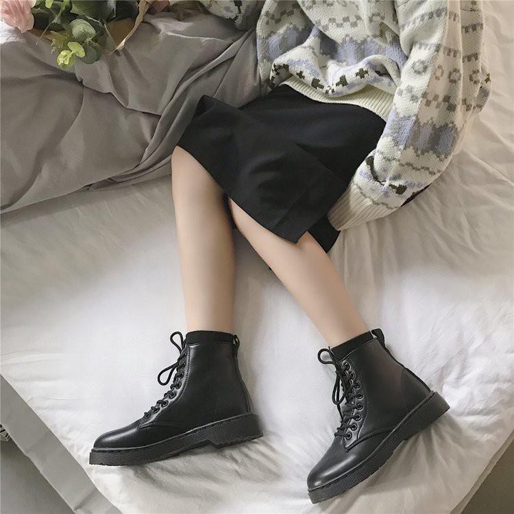 Giày Bốt Hàn Quốc giày cao gót nữ giày Martin