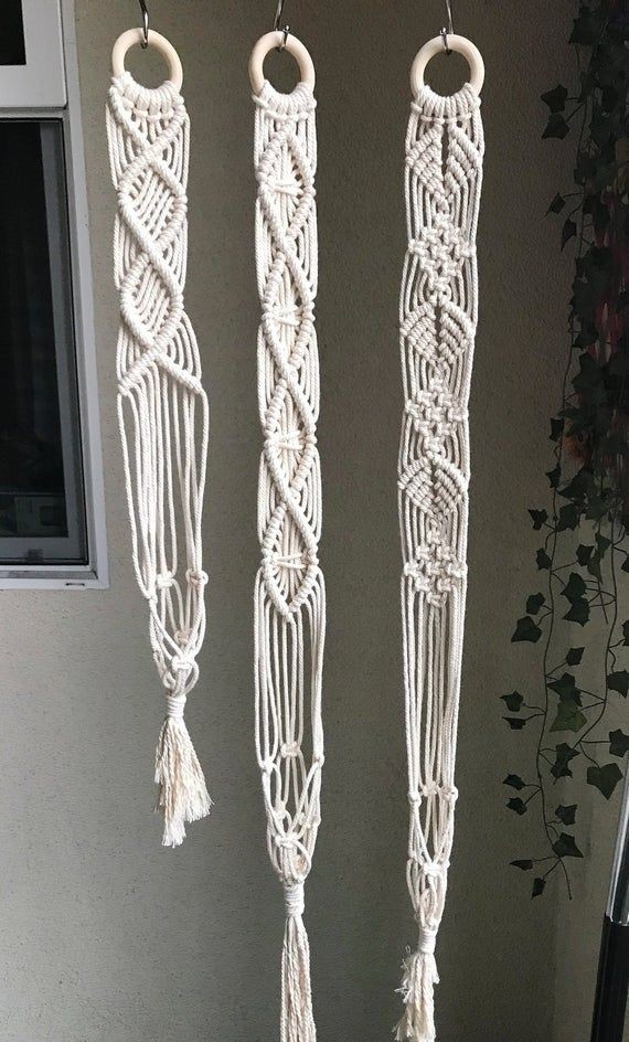 Bộ 3 dây treo trang trí dây trang trí dây treo chậu cây lọ hoa tết thủ công macrame MAC304