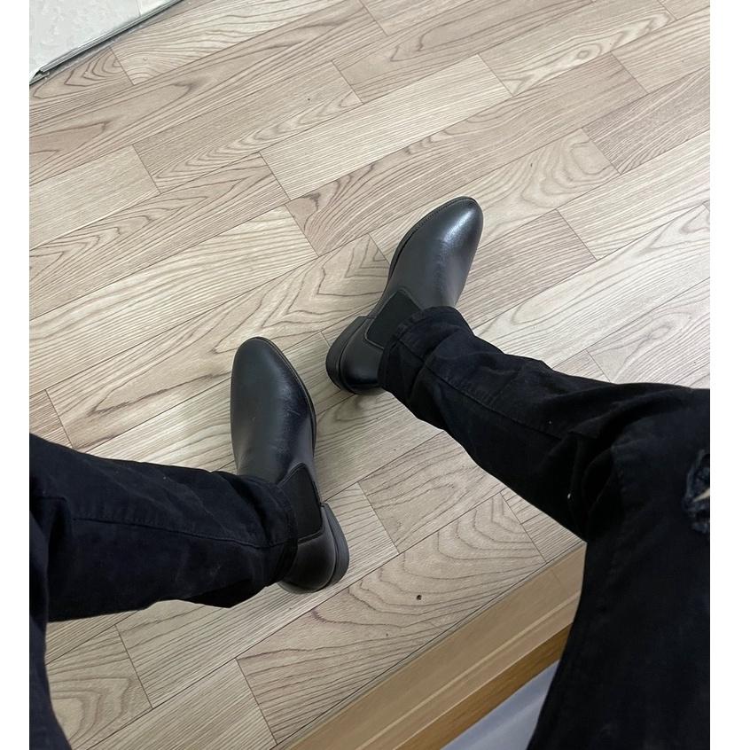 Giày bot da nam cổ cao phom chealse boots chuẩn âu sang trọng lịch lãm dễ dang phối đồ có thể kết hợp lót tăng cao