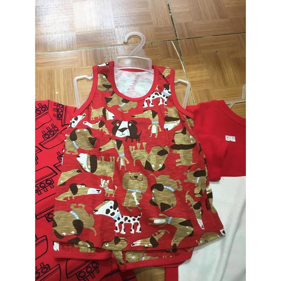 T7.78_Bộ thun ba lỗ bé trai hình cún xinh yêu 2-5y