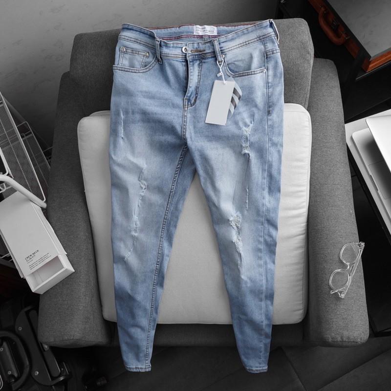 Quần jean nam slimfit ống ôm nhẹ jean co giãn vnxk chất xịn