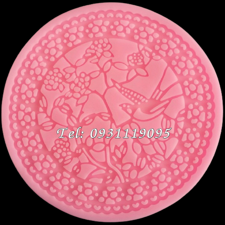 Khuôn silicon làm bánh, rau câu, fondant hoa văn nền bánh chim bồ câu - Mã số 1621