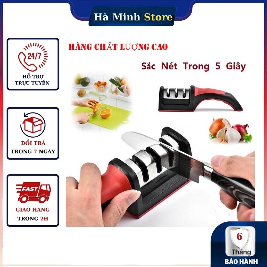 Dụng Cụ Mài Dao Cầm Tay Siêu Nhanh Siêu Sắc Trong 5 Giây, 3 Cấp Độ Tiên lợi - Mài Dao 3 Lưỡi Inox Gia Dụng Hà Minh