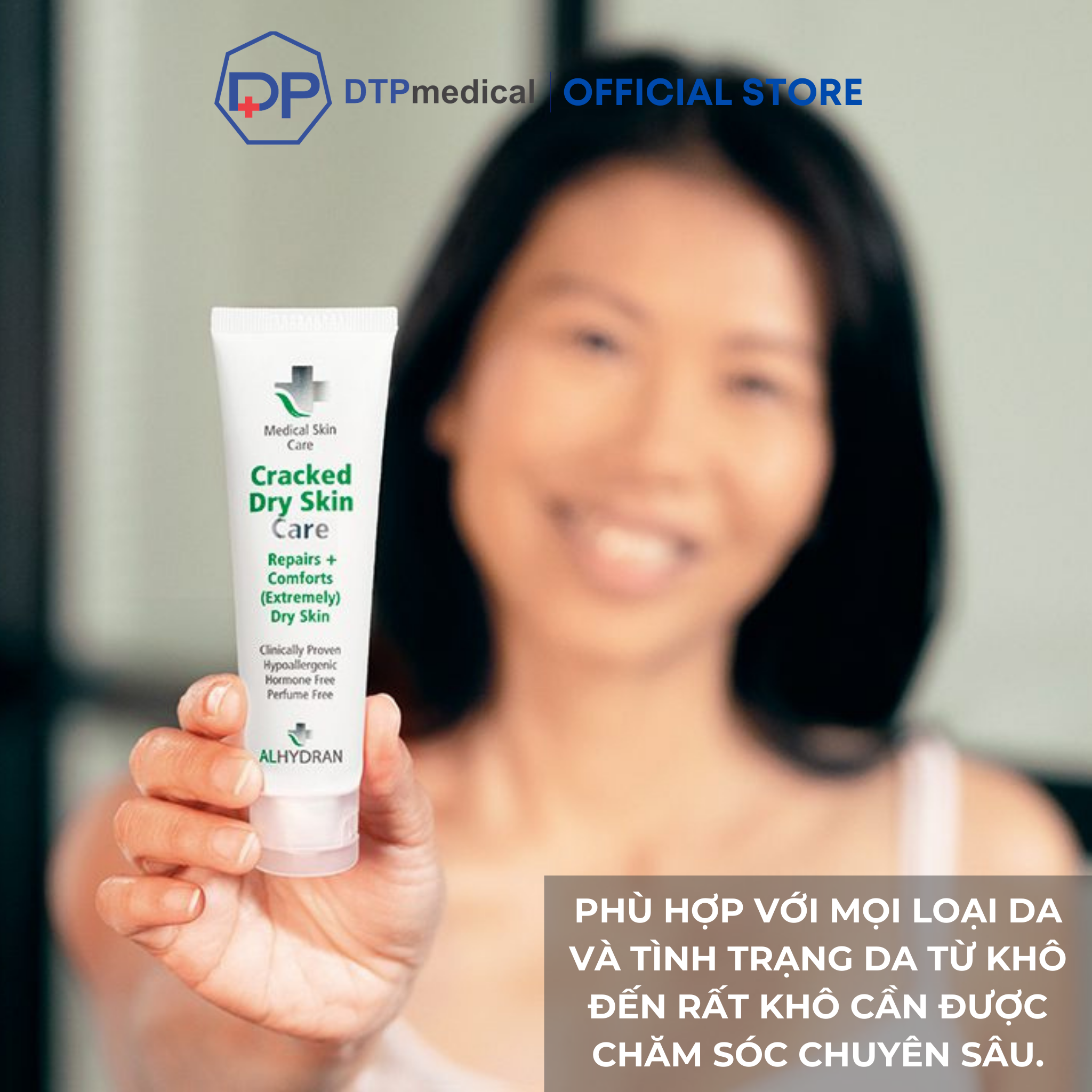 Kem bôi y tế ALHYDRAN Cracked Dry Skin Care phục hồi và làm dịu da bị khô nứt, cung cấp dưỡng chất ngay lập tức cho da