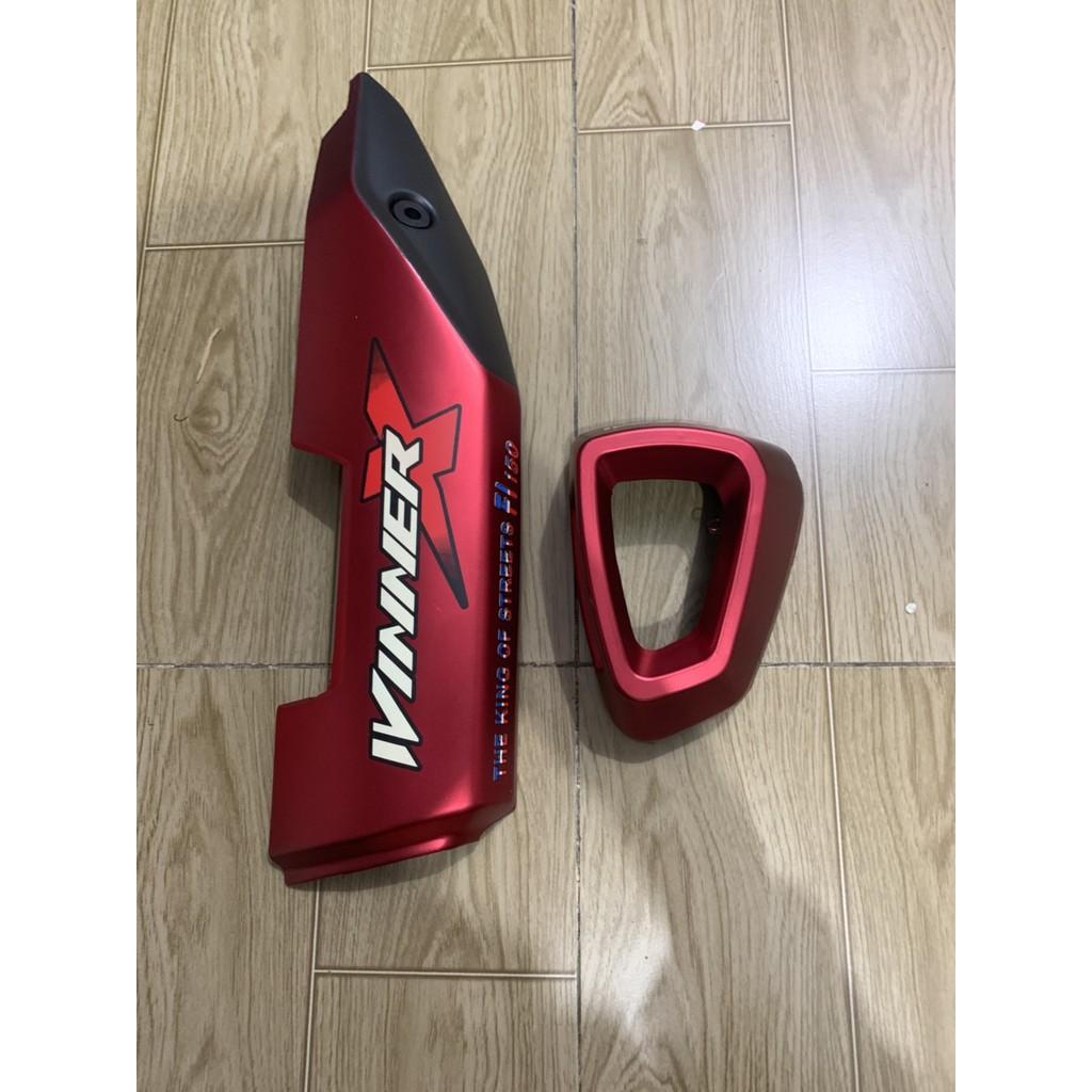 Ốp pô và chụp đích pô xe winner x màu đỏ đô