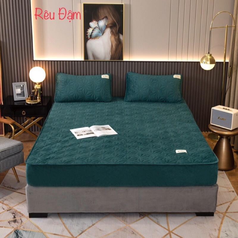 Thảm nỉ nhung trần trám 2m2 3 món với thiết kế túi bên hông