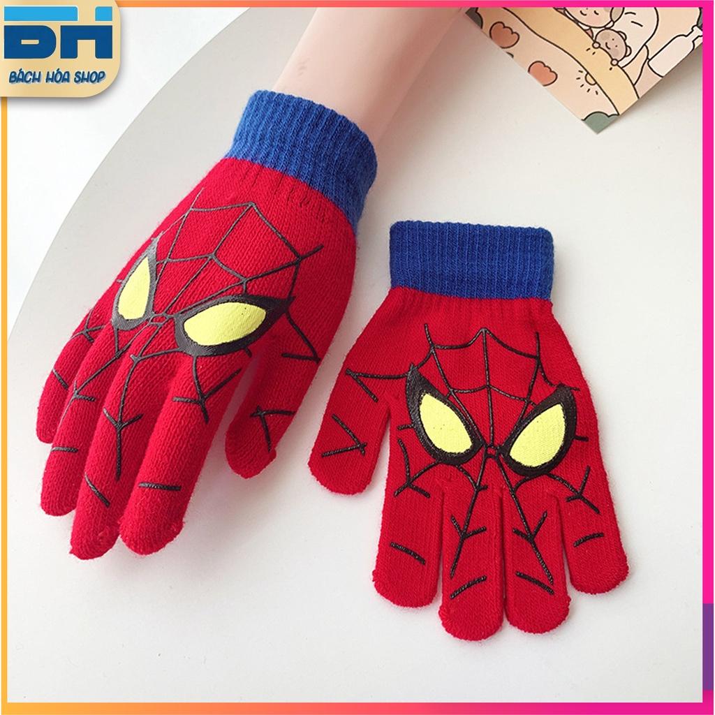 Gang tay len dệt kim hình SIÊU NHÂN NHỆN (SPIDER MAN), phù hợp cho bé từ 3- 10 tuổi