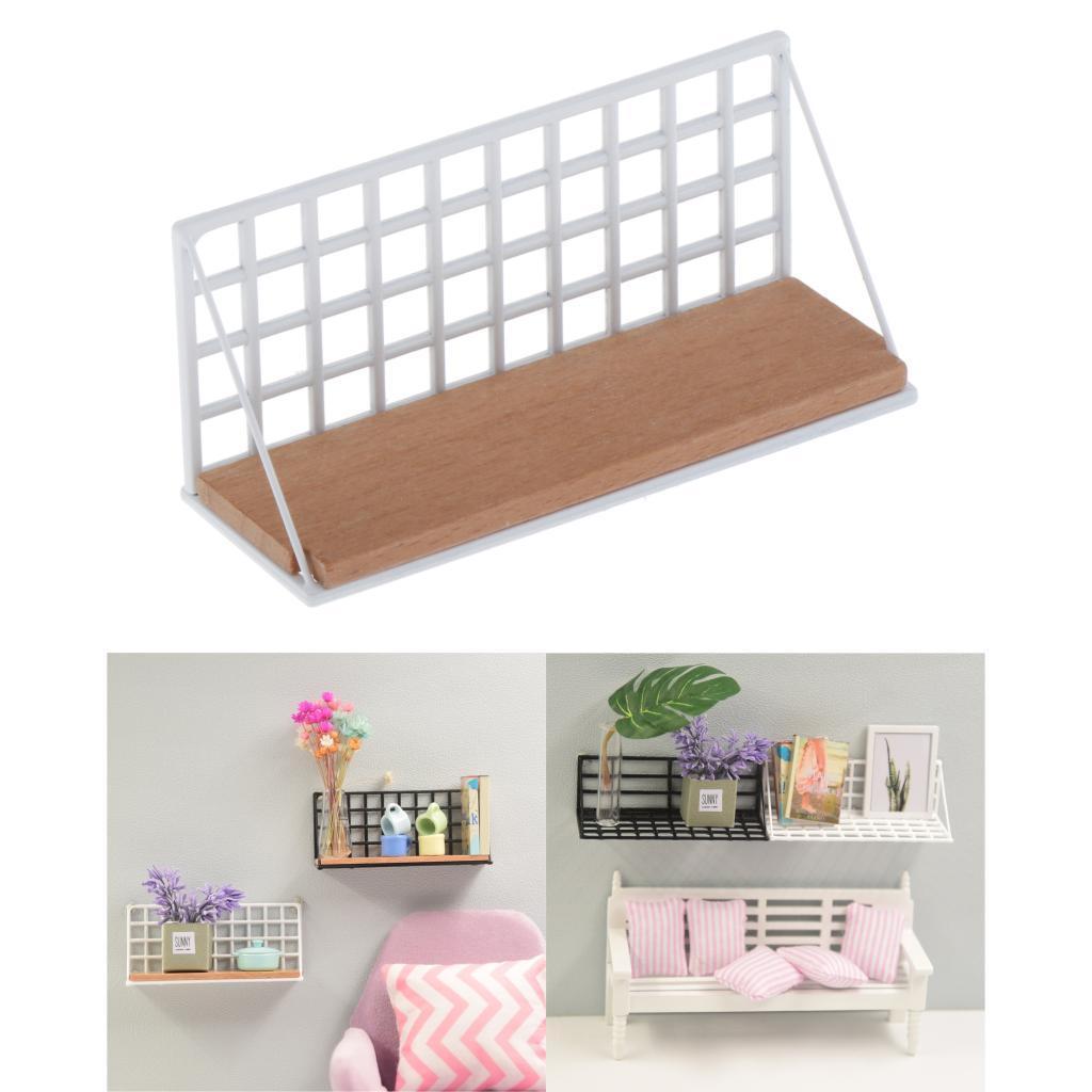 1/12 House Miniature Furniture Room White Wall Shelf Rack Kit