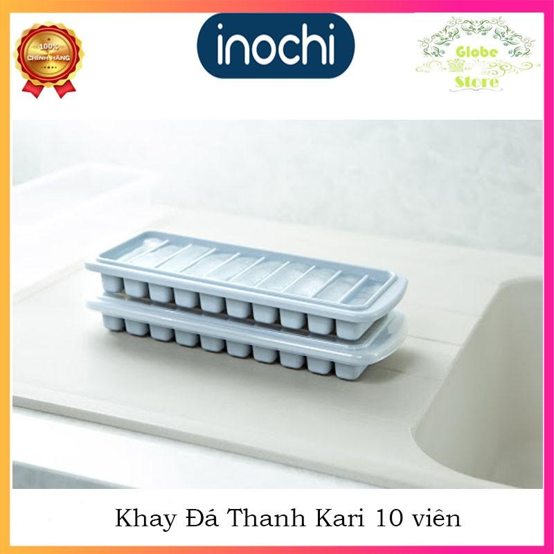 Khay Làm Đá Tủ Lạnh Cao Cấp Thanh 10 Viên Có Nắp Nhựa Bảo Vệ KARI INOCHI