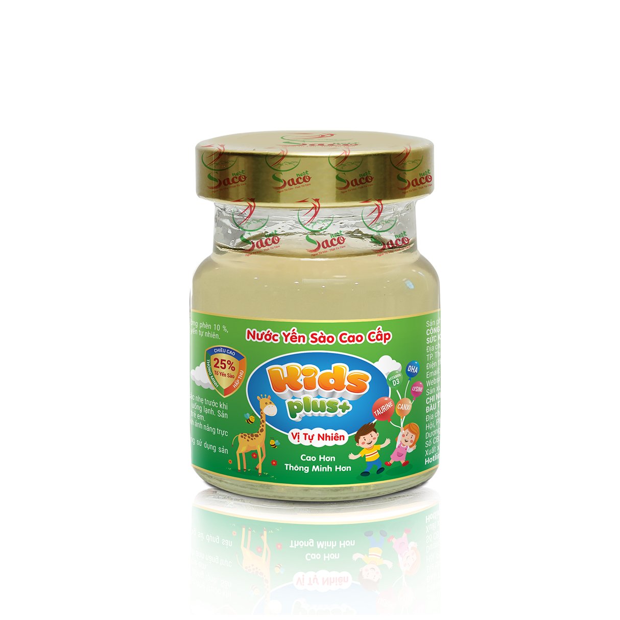 25% Tổ Yến Sào - Nước Yến Sào Cao Cấp Kid's Plus Thương Hiệu Saconest Hộp 6 lọ, 70ml/lọ - Vị Tự Nhiên